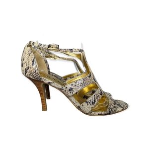 Moda Faux Snake Skin Open Toe Heels Size 6M